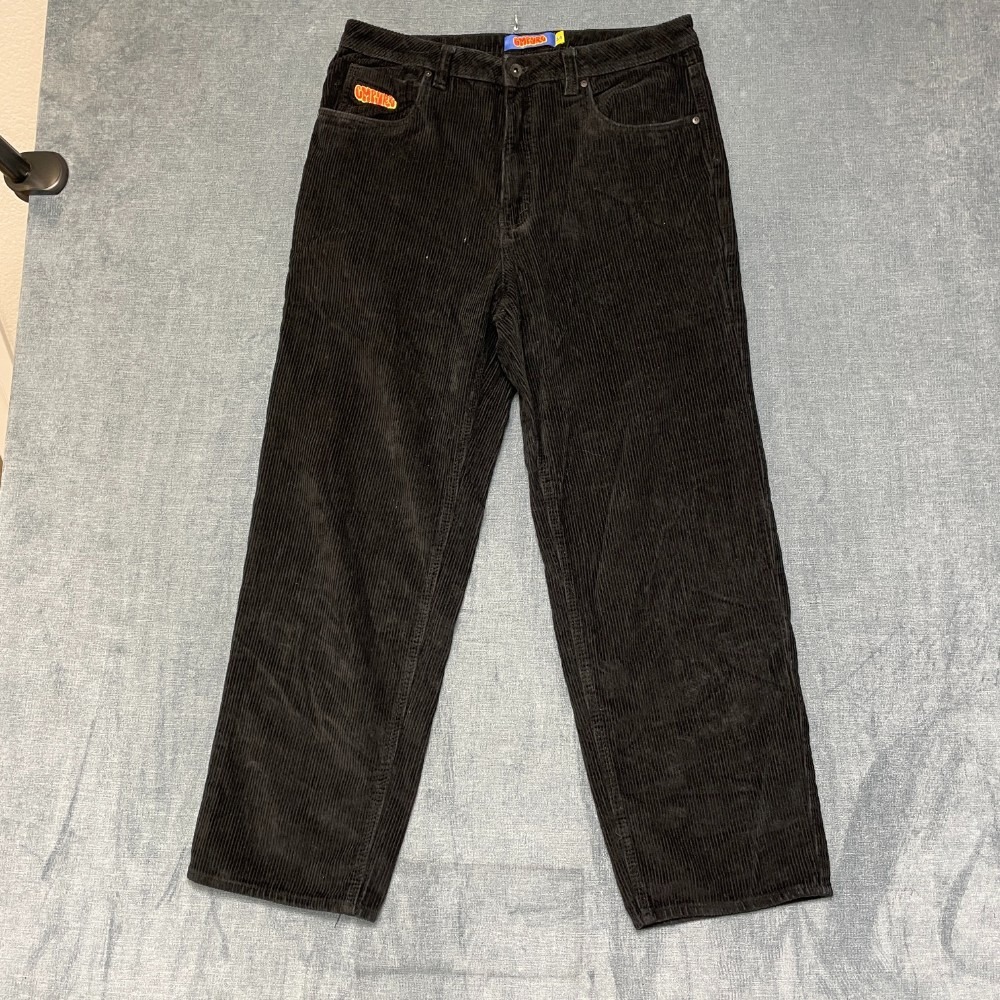 Empyre Relax Corduroy Jeans Men 34 Black Cotton Non Stretch Comfort Straight Leg